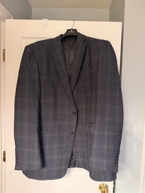 Jones New York Charcoal Windowpane Two-Button Sport Coat